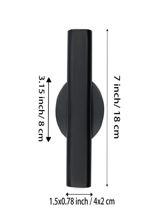 AUXBC 7" Wall-Mounted Flower Tube, Top/Bottom Open Vase, Wall Metal Flower Tube Decoration Holder for Flower Display, Home Office Living Room Bedroom Decoration with Adhesive Material, 2pcs(Black) - Image 2